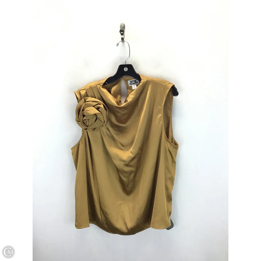 Top Sleeveless By Clothes Mentor In Gold, Size: 1x