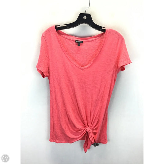 Top Short Sleeve By Express In Pink, Size: S