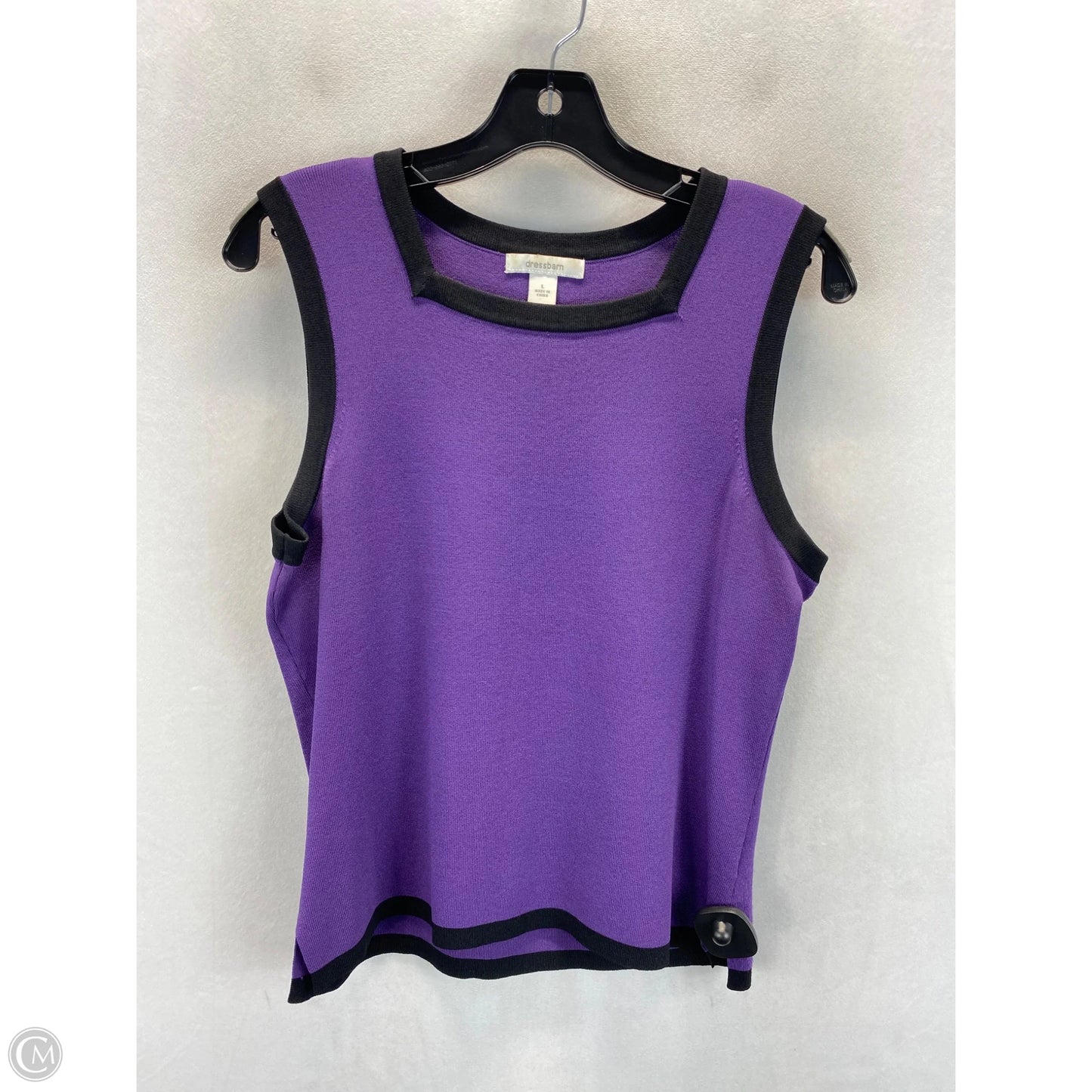 Top Short Sleeve By Dressbarn In Black & Purple, Size: L