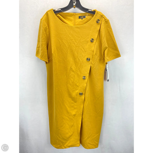 Dress Casual Midi By Clothes Mentor In Yellow, Size: 16