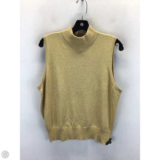 Vest Sweater By Casual Corner In Gold, Size: Xl