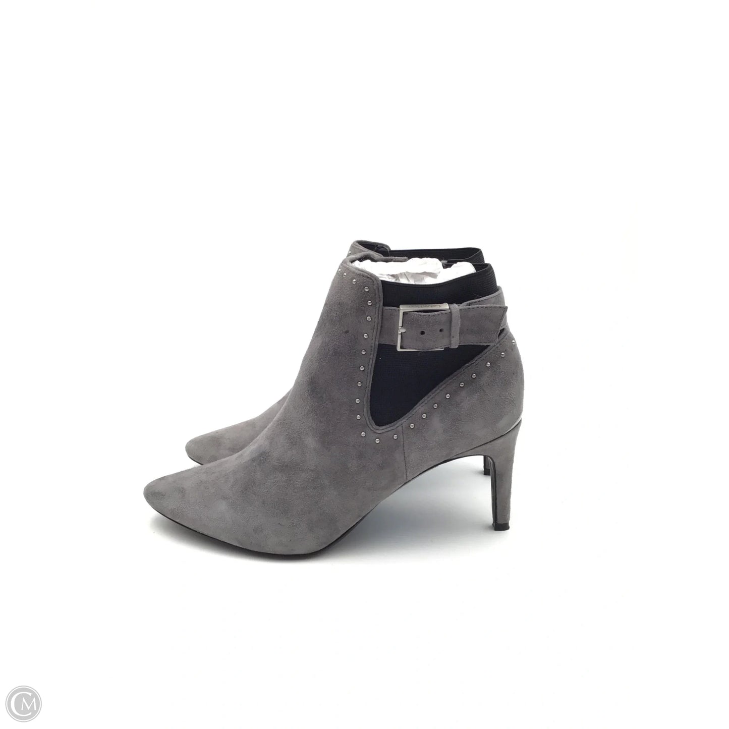 Boots Ankle Heels By Calvin Klein In Grey, Size: 10