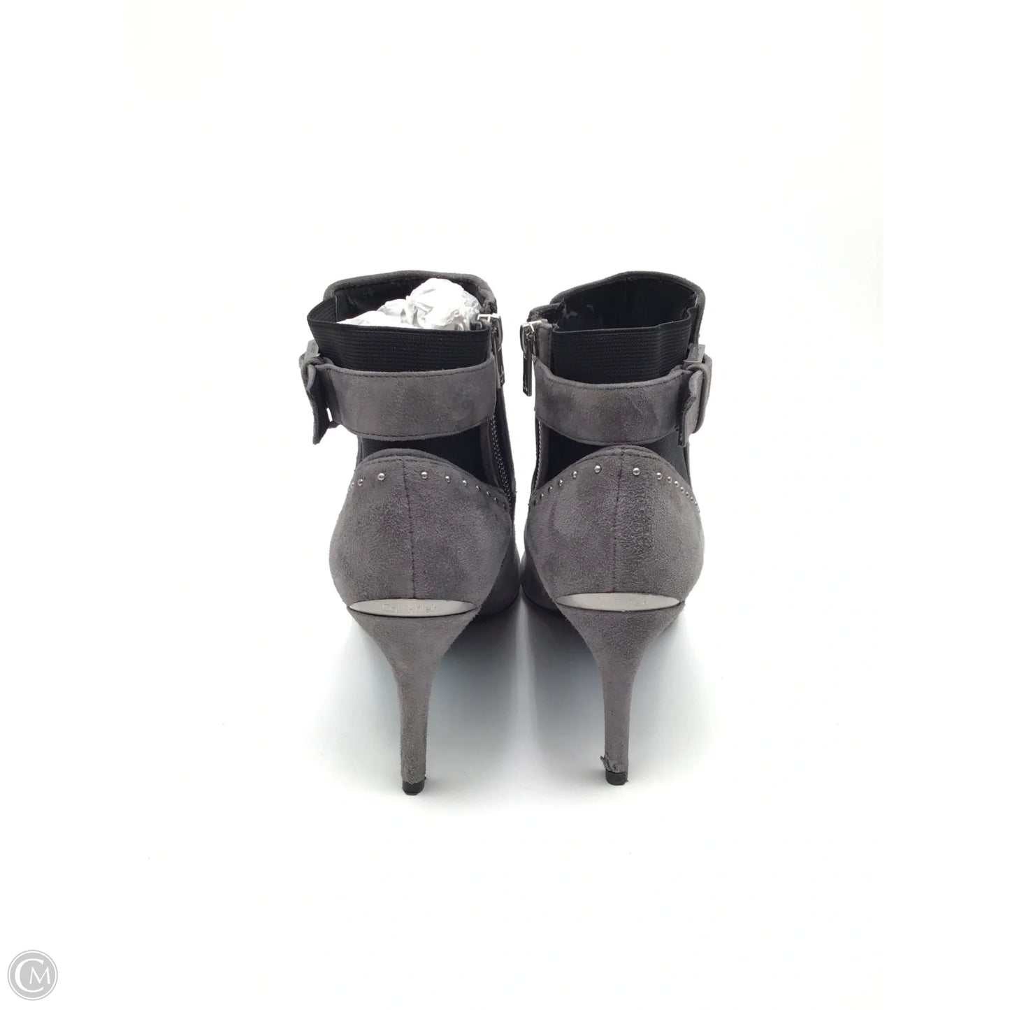 Boots Ankle Heels By Calvin Klein In Grey, Size: 10