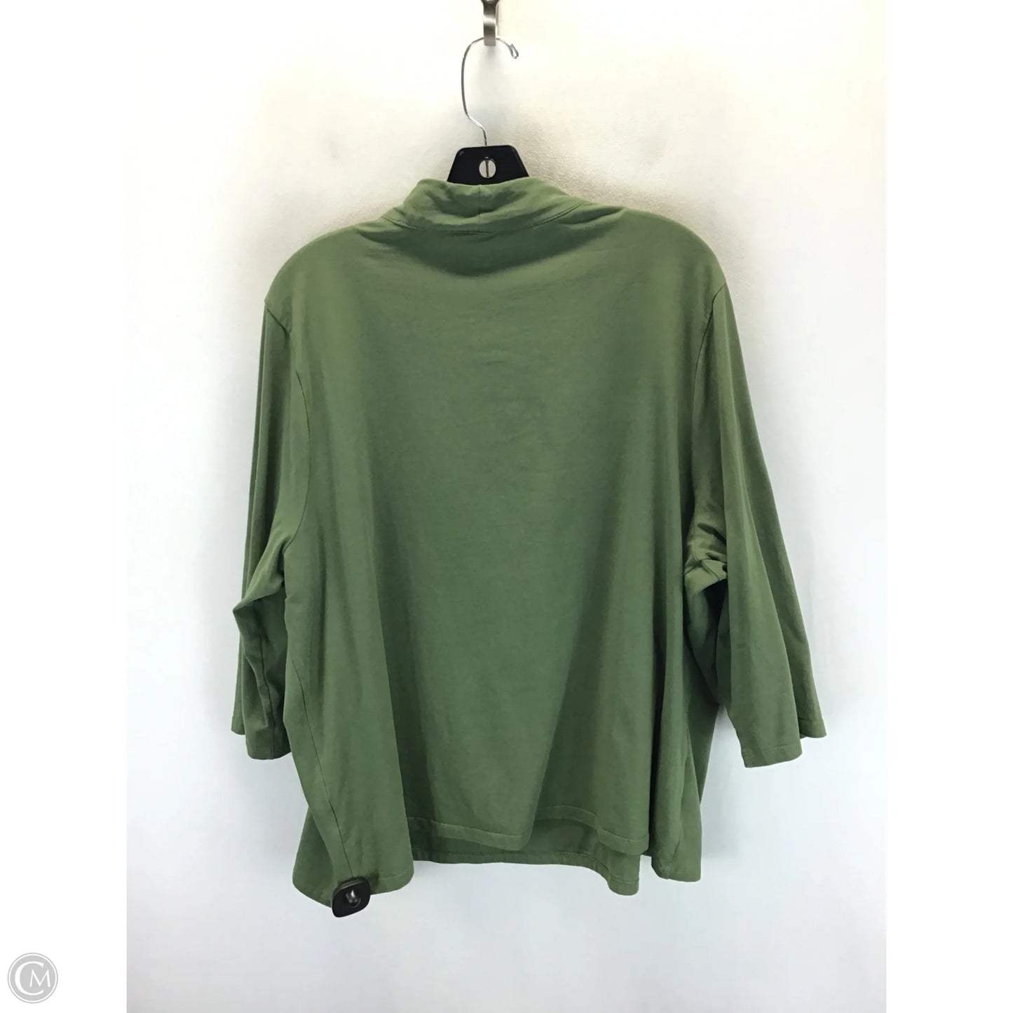 Top Long Sleeve By Appleseeds In Green, Size: 2x