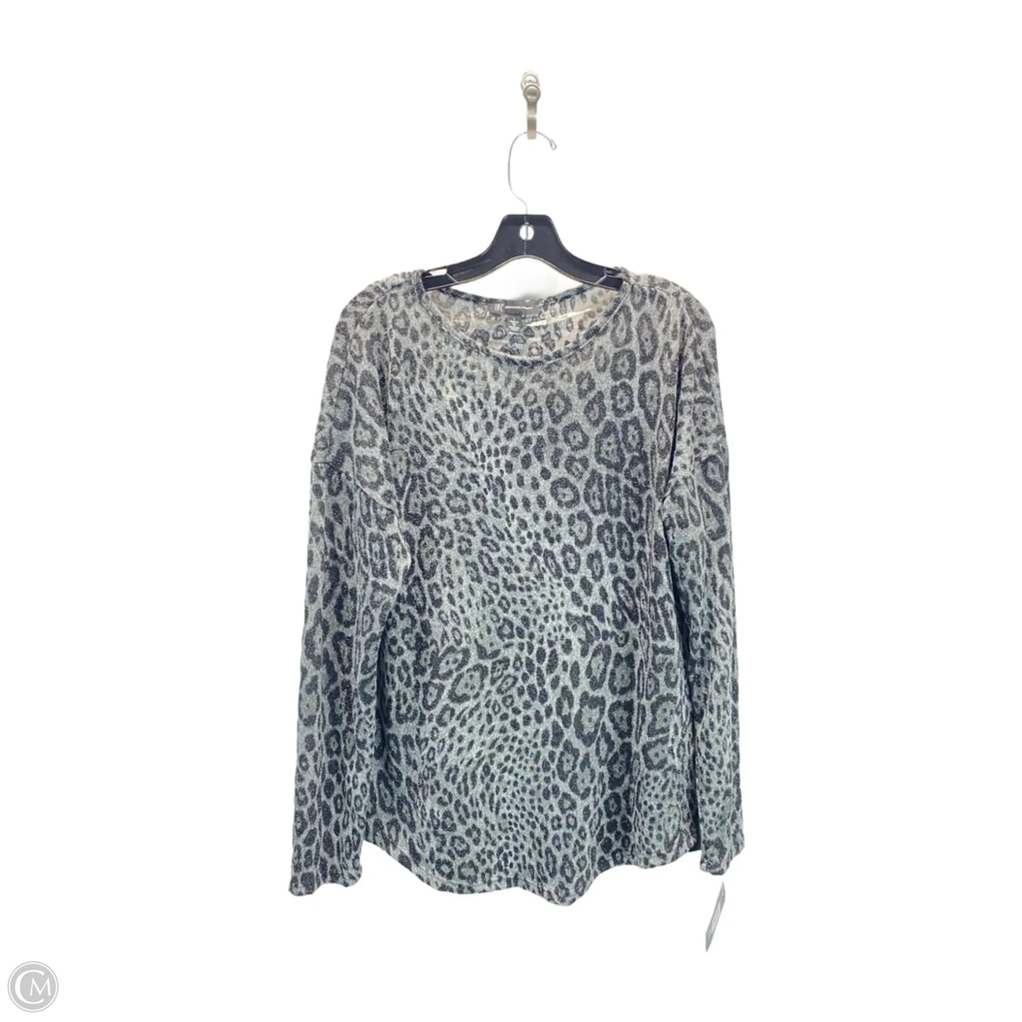 Top Long Sleeve By International Concepts In Grey, Size: L