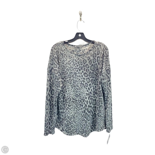Top Long Sleeve By International Concepts In Grey, Size: L