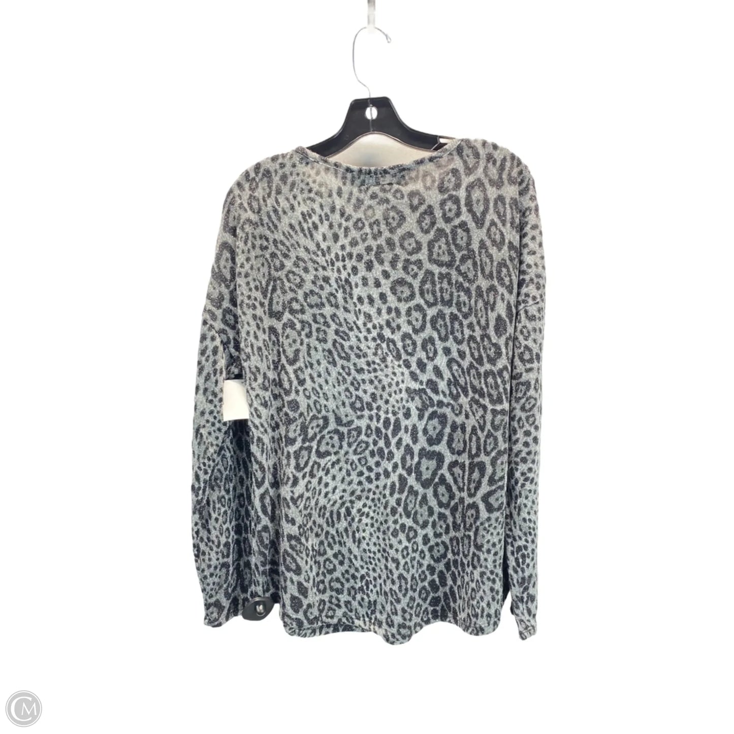 Top Long Sleeve By International Concepts In Grey, Size: L