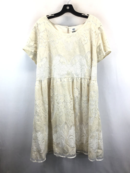 Cream Dress Casual Midi Old Navy, Size Xxl