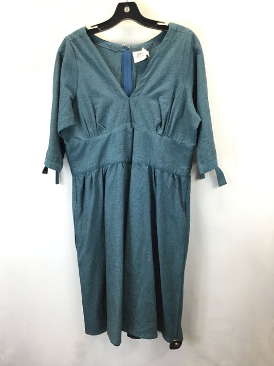 Dress Casual Midi By Clothes Mentor In Teal, Size: L