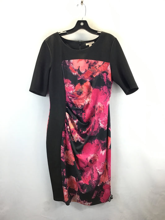 Dress Casual Midi By Roz And Ali In Black & Pink, Size: 12