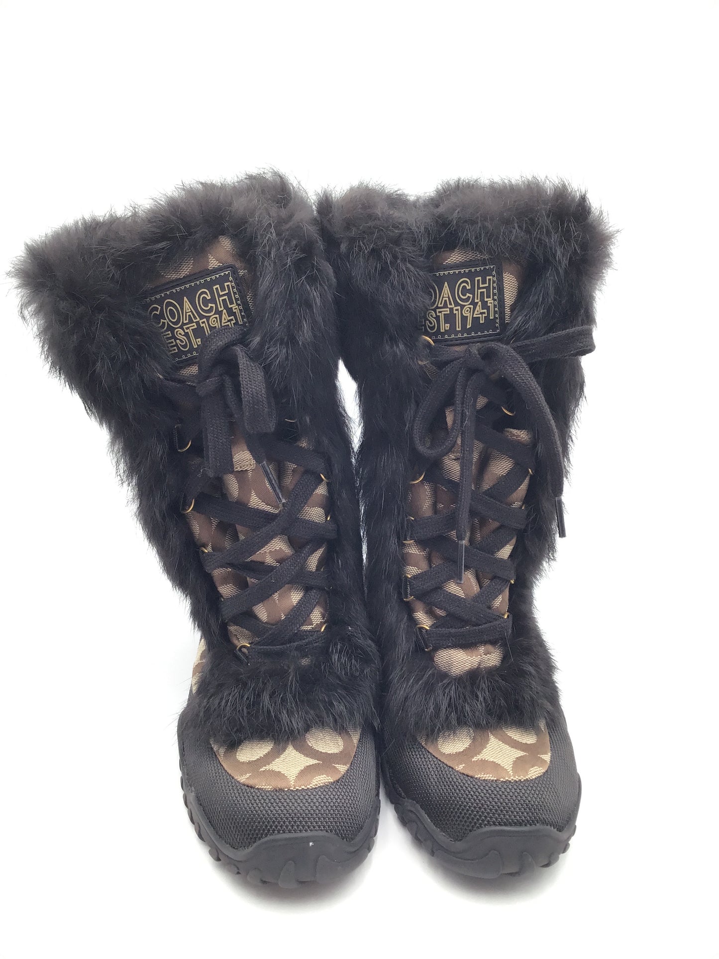 Boots Snow By Coach In Brown, Size: 7