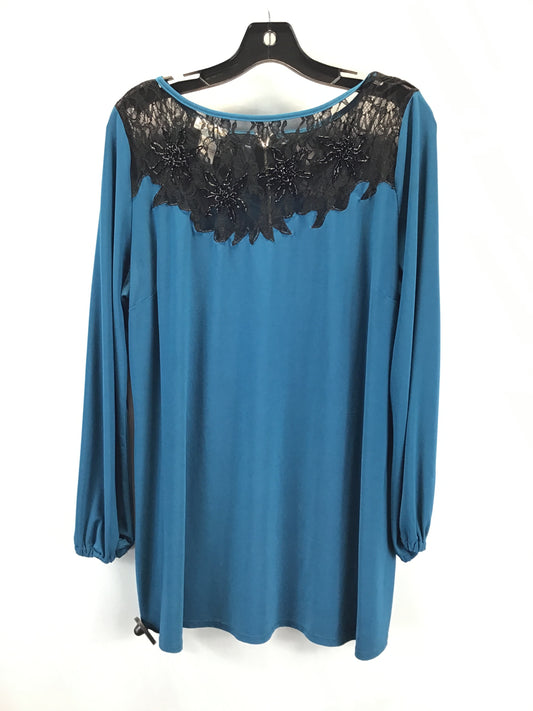 Top Long Sleeve By Monroe And Main In Black & Blue, Size: Xl