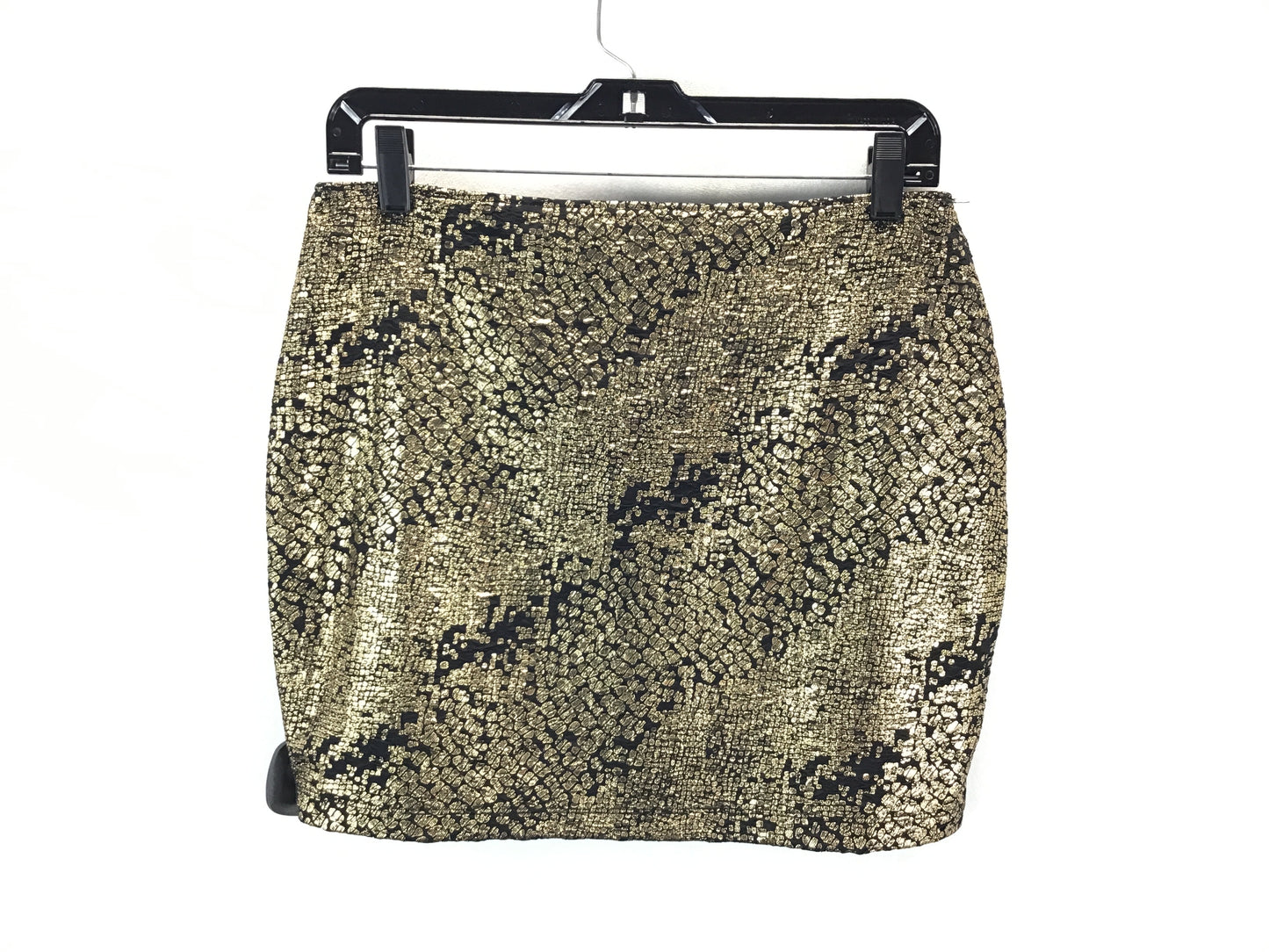 Skirt Mini & Short By Clothes Mentor In Black & Gold, Size: L