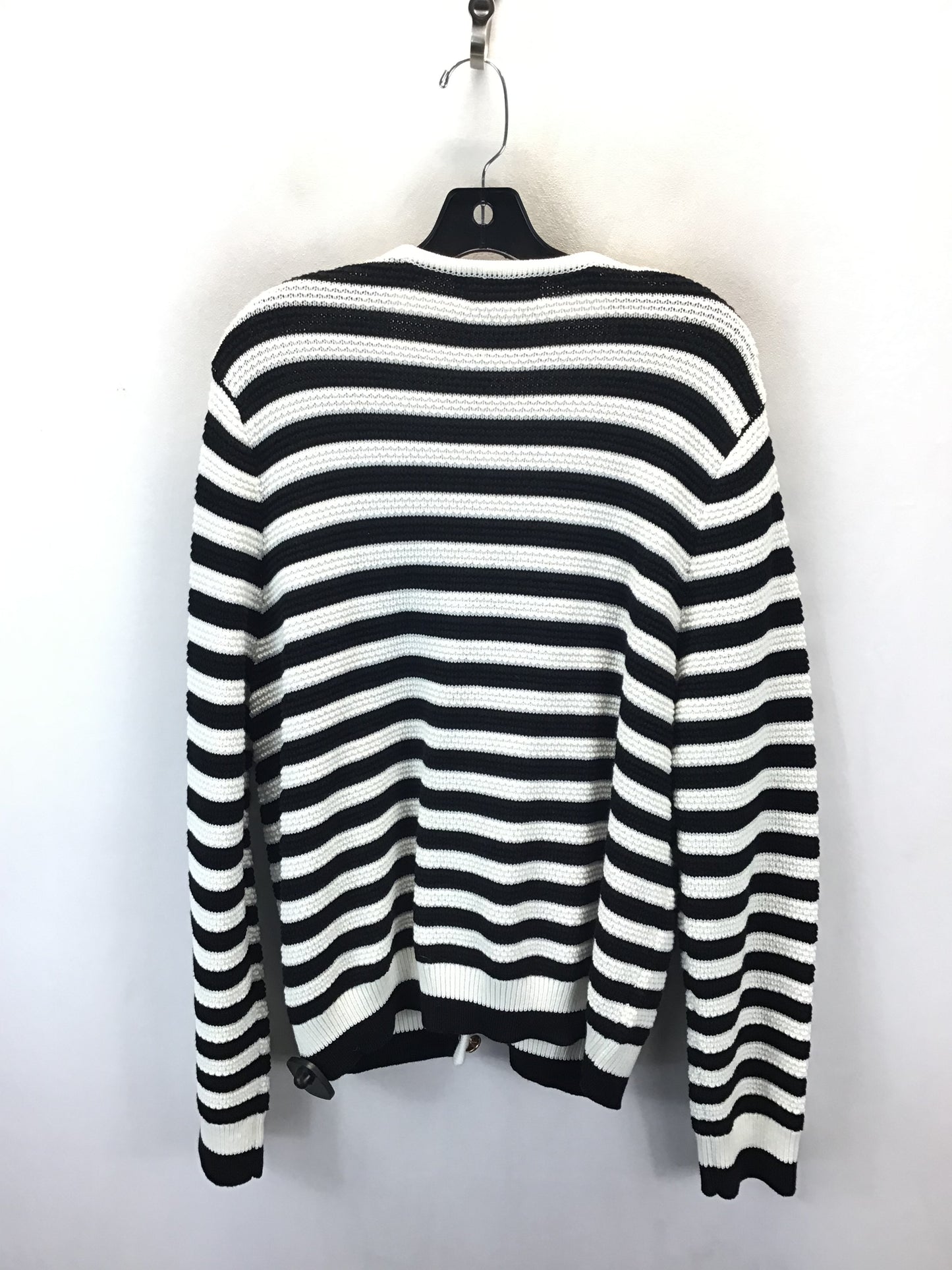 Sweater Cardigan By Clothes Mentor In Black & White, Size: Xl