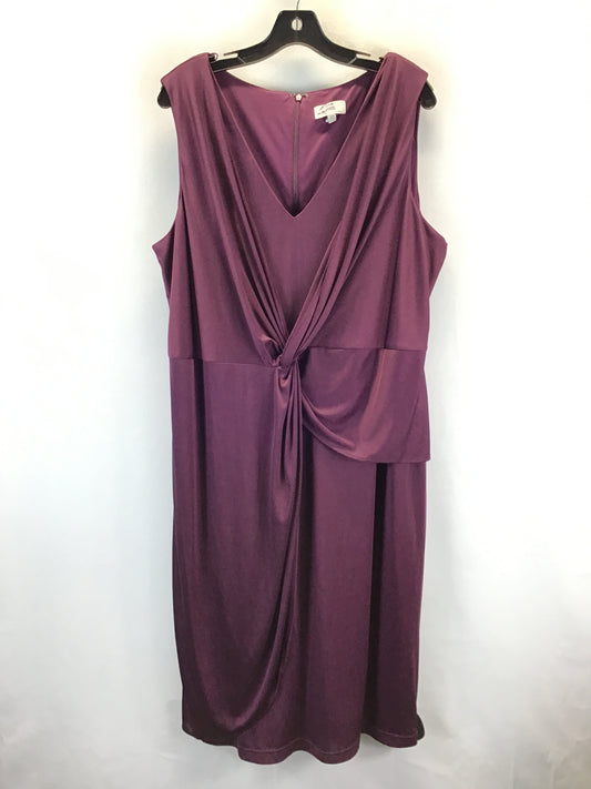 Dress Party Midi By Adrianna Papell In Purple, Size: 2x