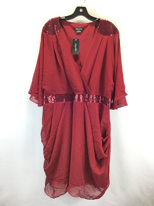 Dress Party Midi By City Chic In Red, Size: Xxl