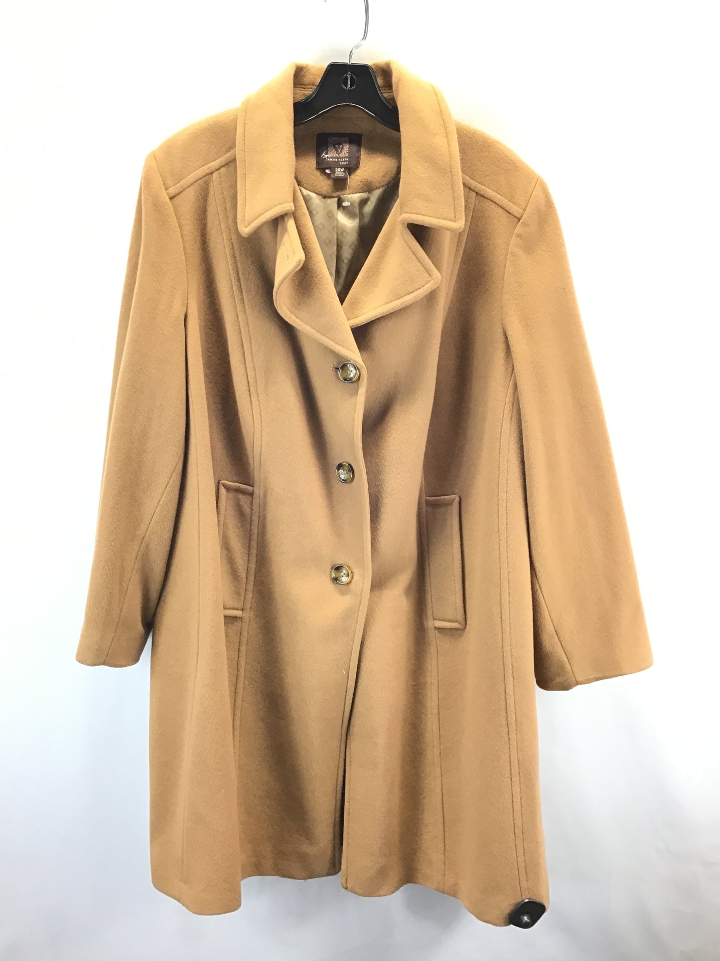 Coat Peacoat By Anne Klein In Tan, Size: 2x