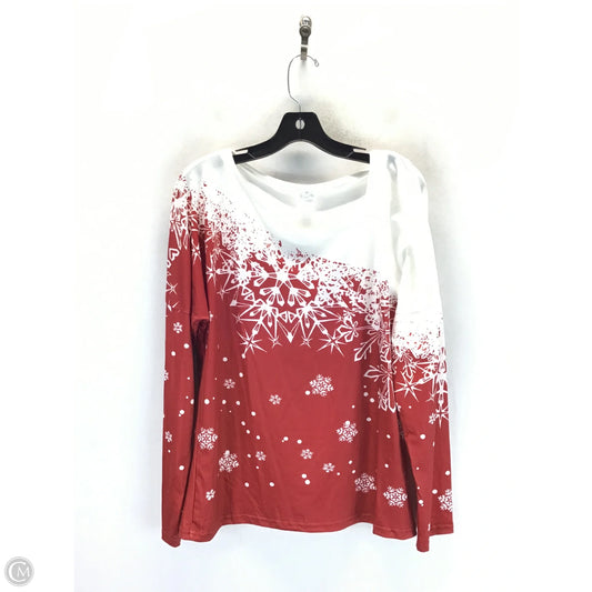 Top Long Sleeve By Clothes Mentor In Red & White, Size: Xl