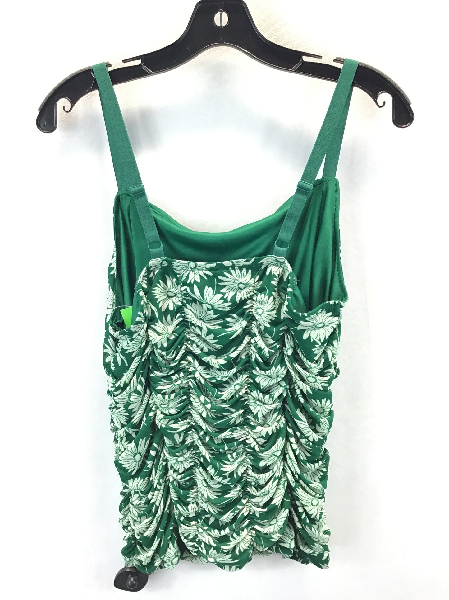 Top Sleeveless By Torrid In Green & White, Size: L