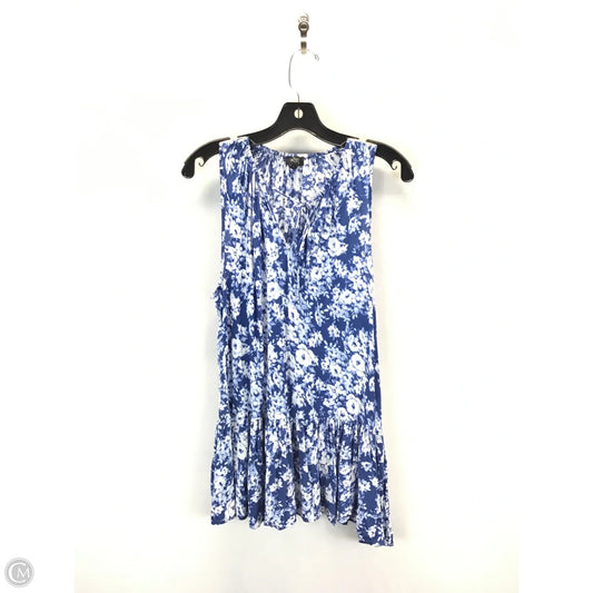 Top Sleeveless By Rachel Zoe In Blue & White, Size: L