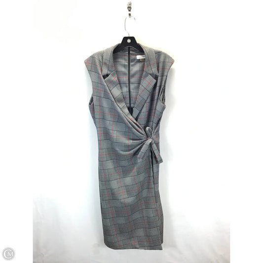Dress Work By Calvin Klein In Plaid Pattern, Size: 14