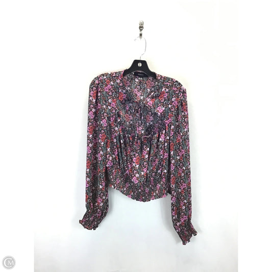 Top Long Sleeve By Forever 21 In Floral Print, Size: Xl