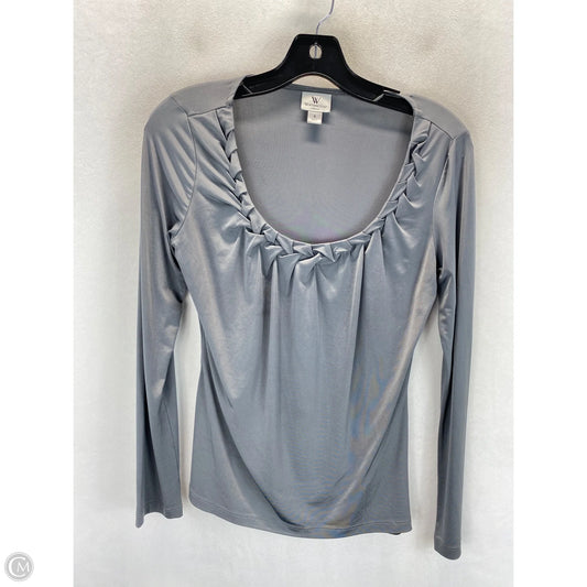 Top Long Sleeve By Worthington In Grey, Size: S