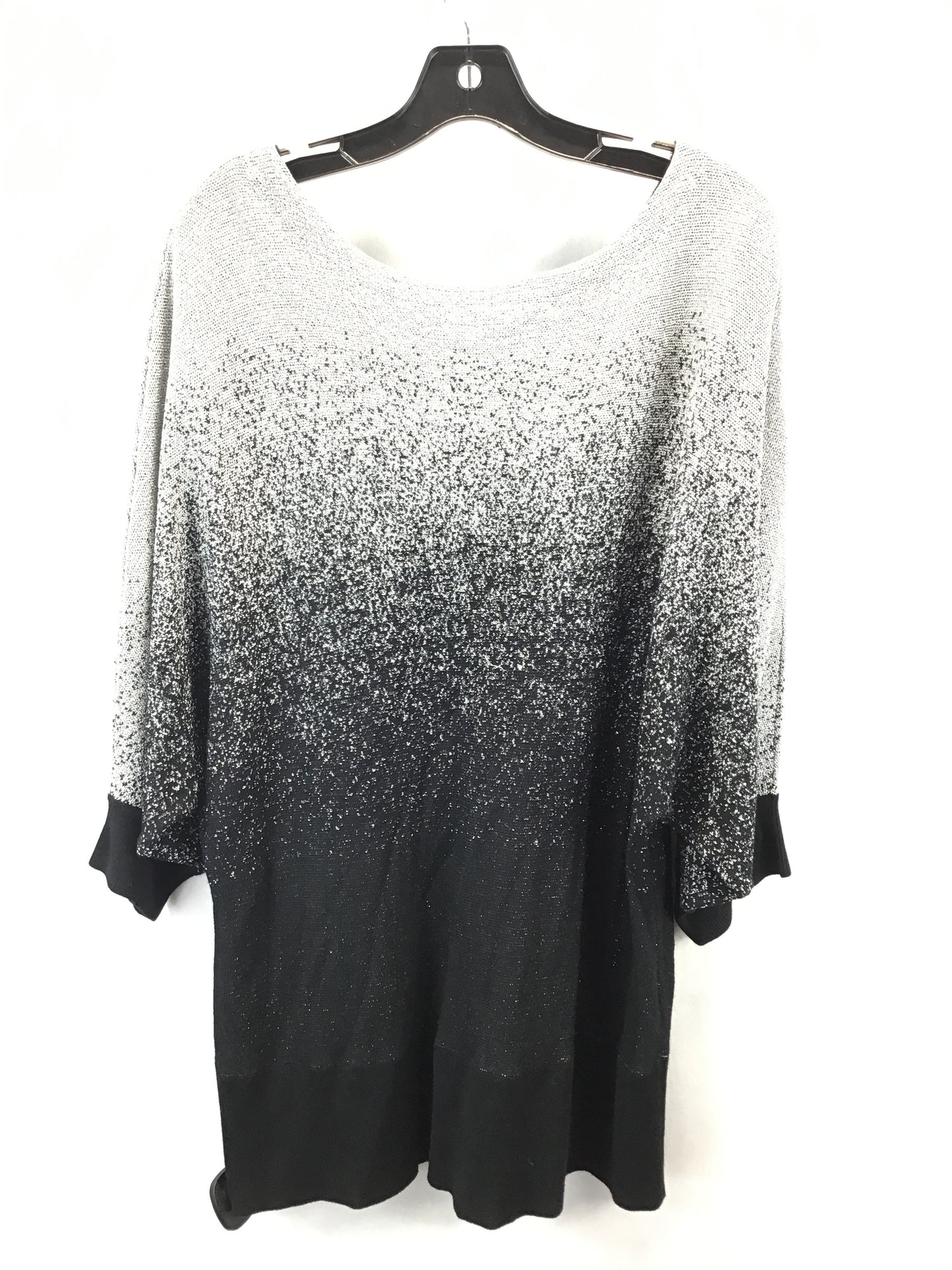 Sweater By Notations In Black & Silver, Size: 3x