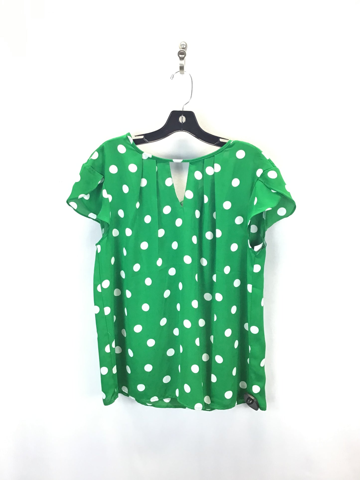 Top Short Sleeve By New York And Co In Green & White, Size: L