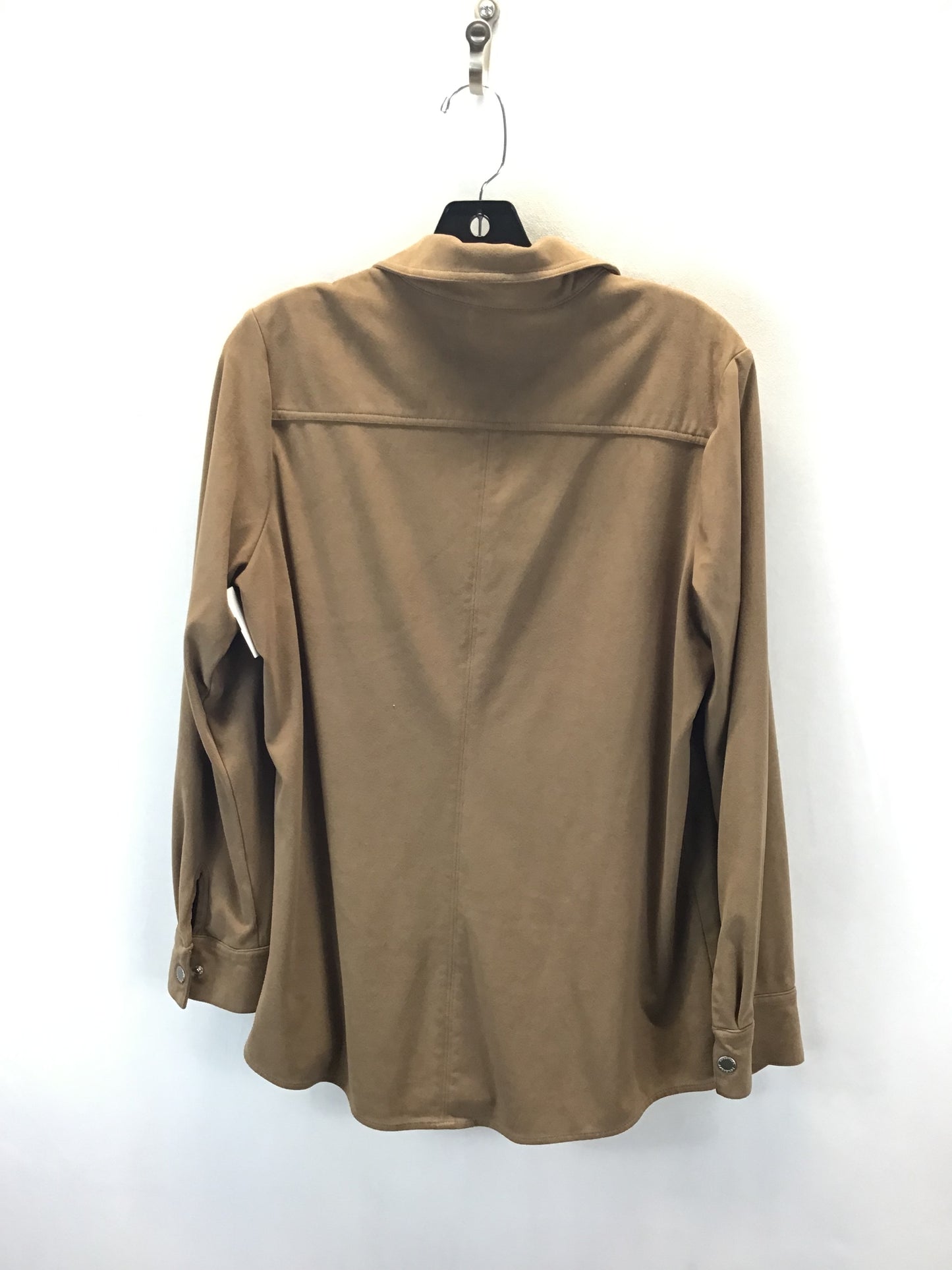 Top Long Sleeve By Foxcroft In Brown, Size: 10