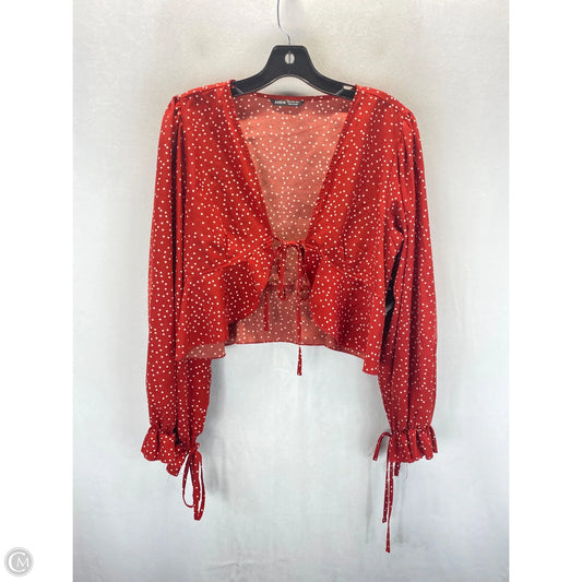 Top Long Sleeve By Shein In Red & White, Size: Xl