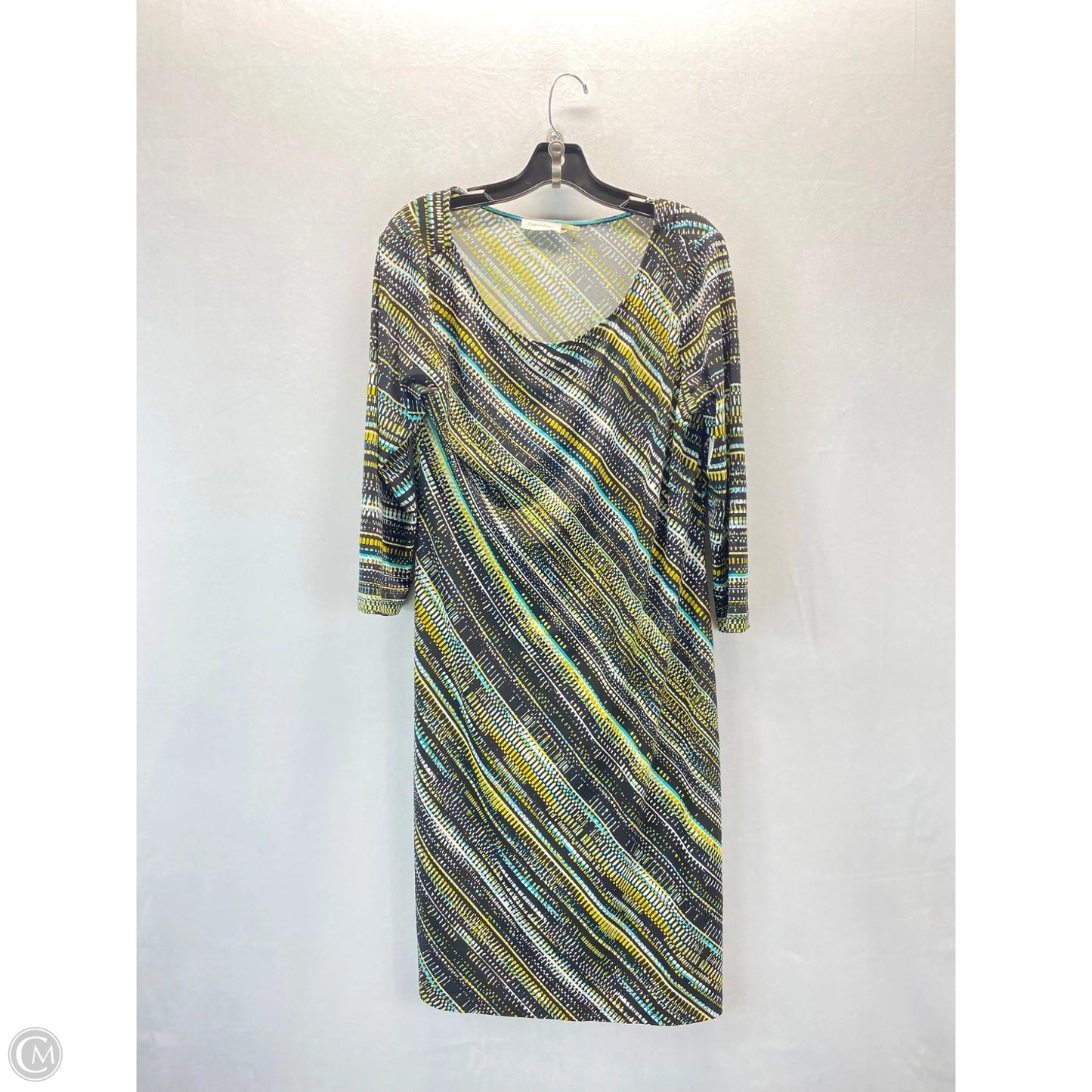 Dress Casual Midi By Calvin Klein In Multi-colored, Size: 14