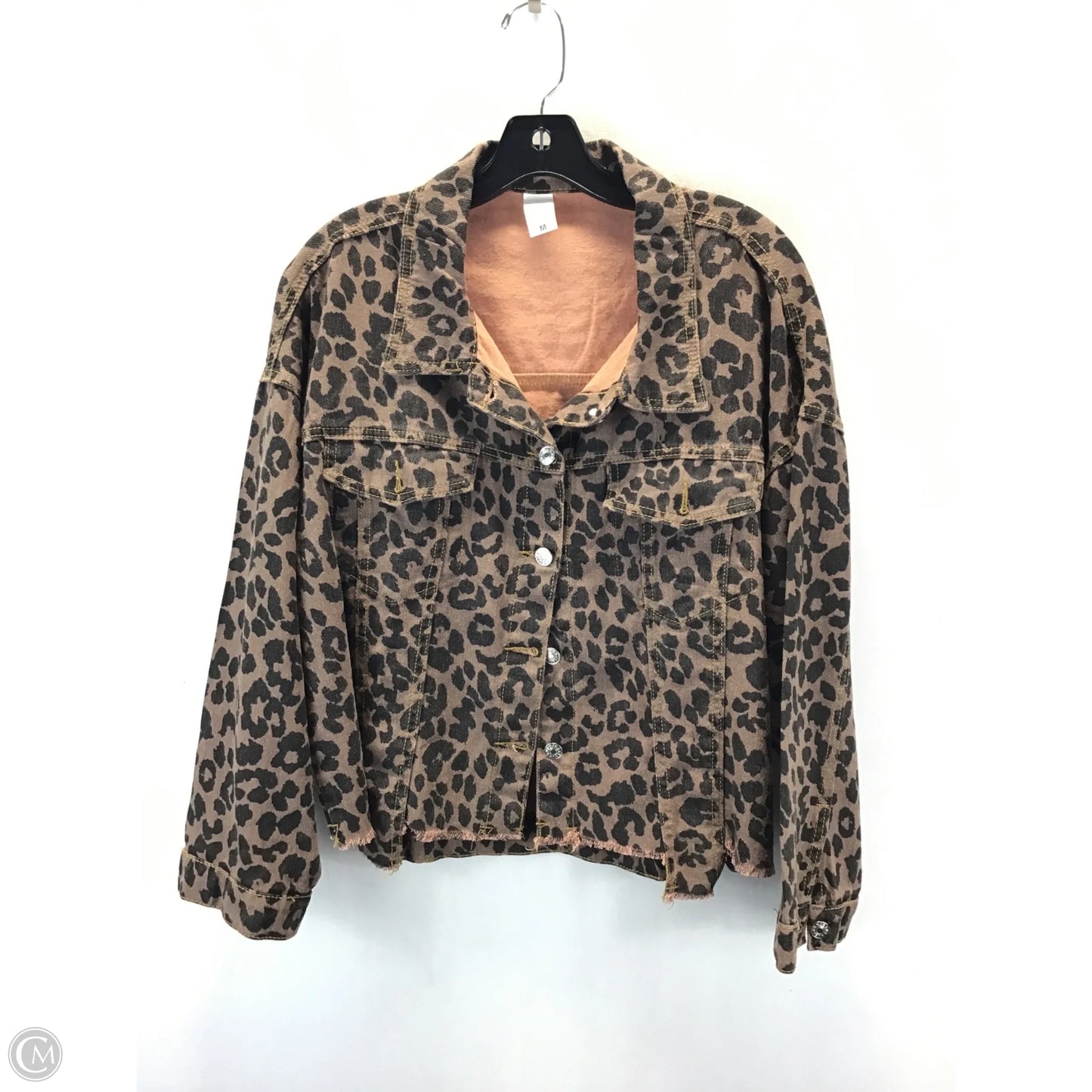 Jacket Denim By Clothes Mentor In Animal Print, Size: M