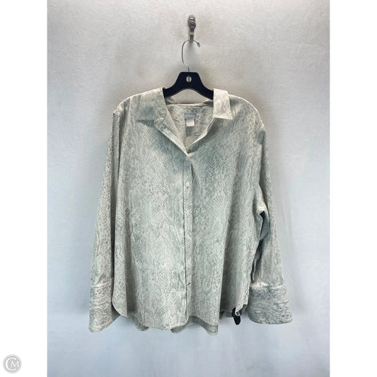 Top Long Sleeve By Chicos In Grey, Size: Xxl