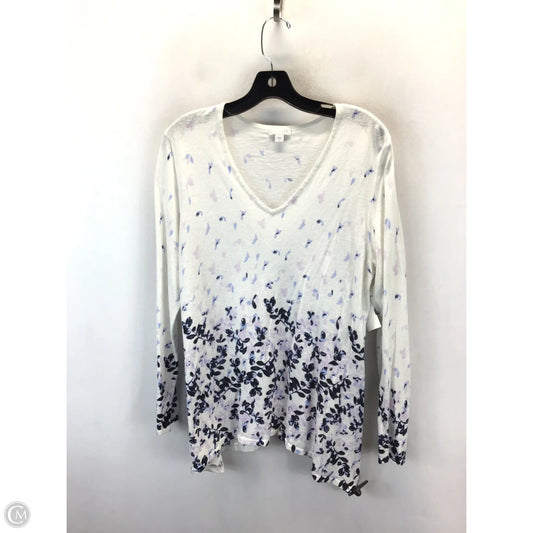 Top Long Sleeve By J. Jill In Floral Print, Size: L