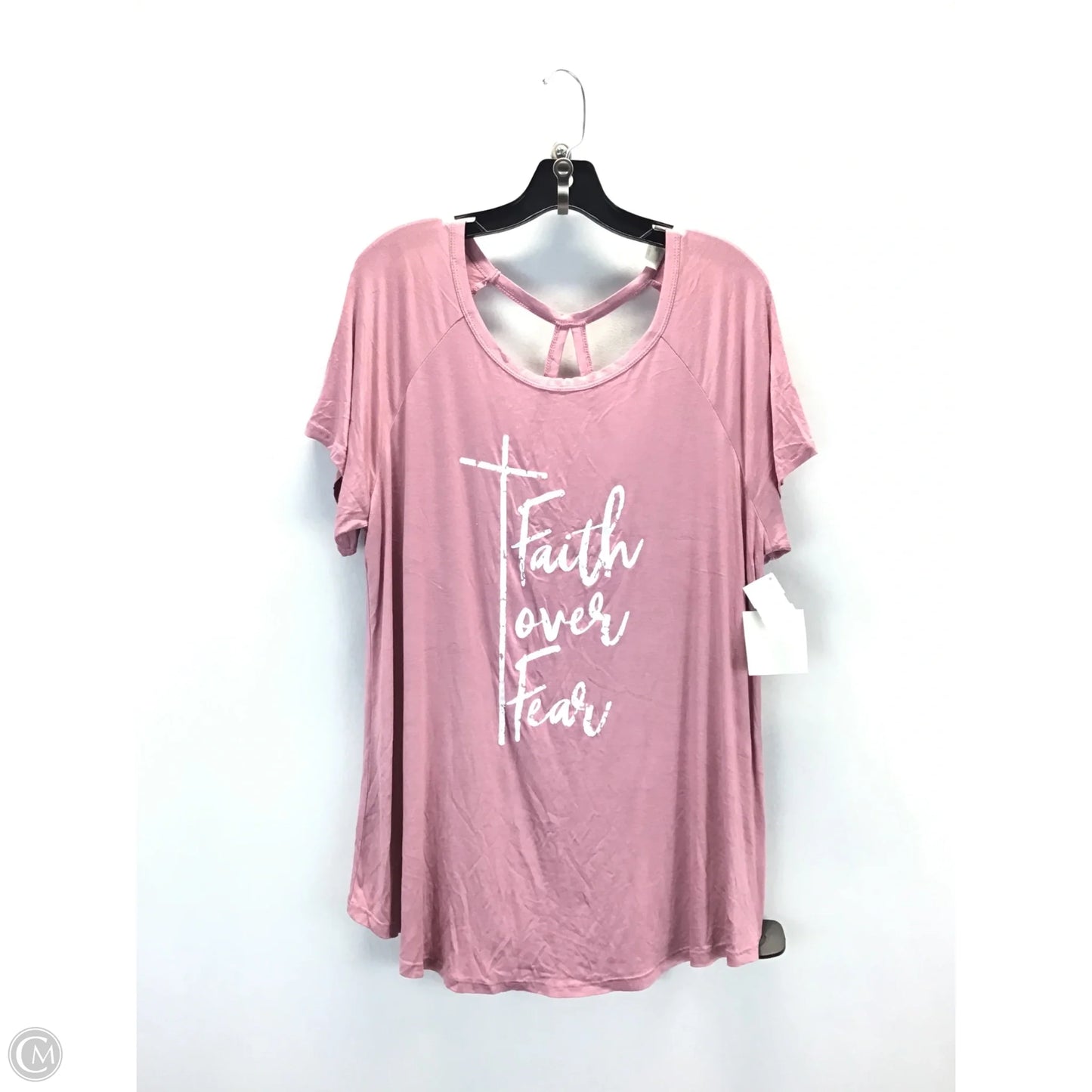 Top Short Sleeve By Free Kisses In Pink, Size: 1x