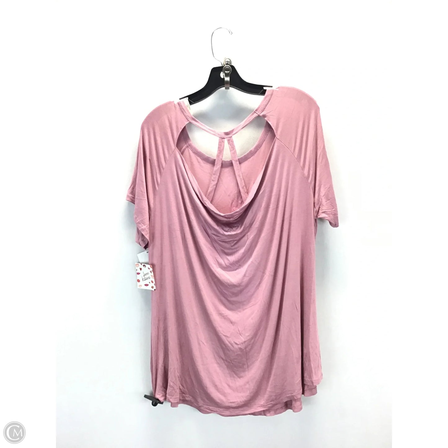 Top Short Sleeve By Free Kisses In Pink, Size: 1x