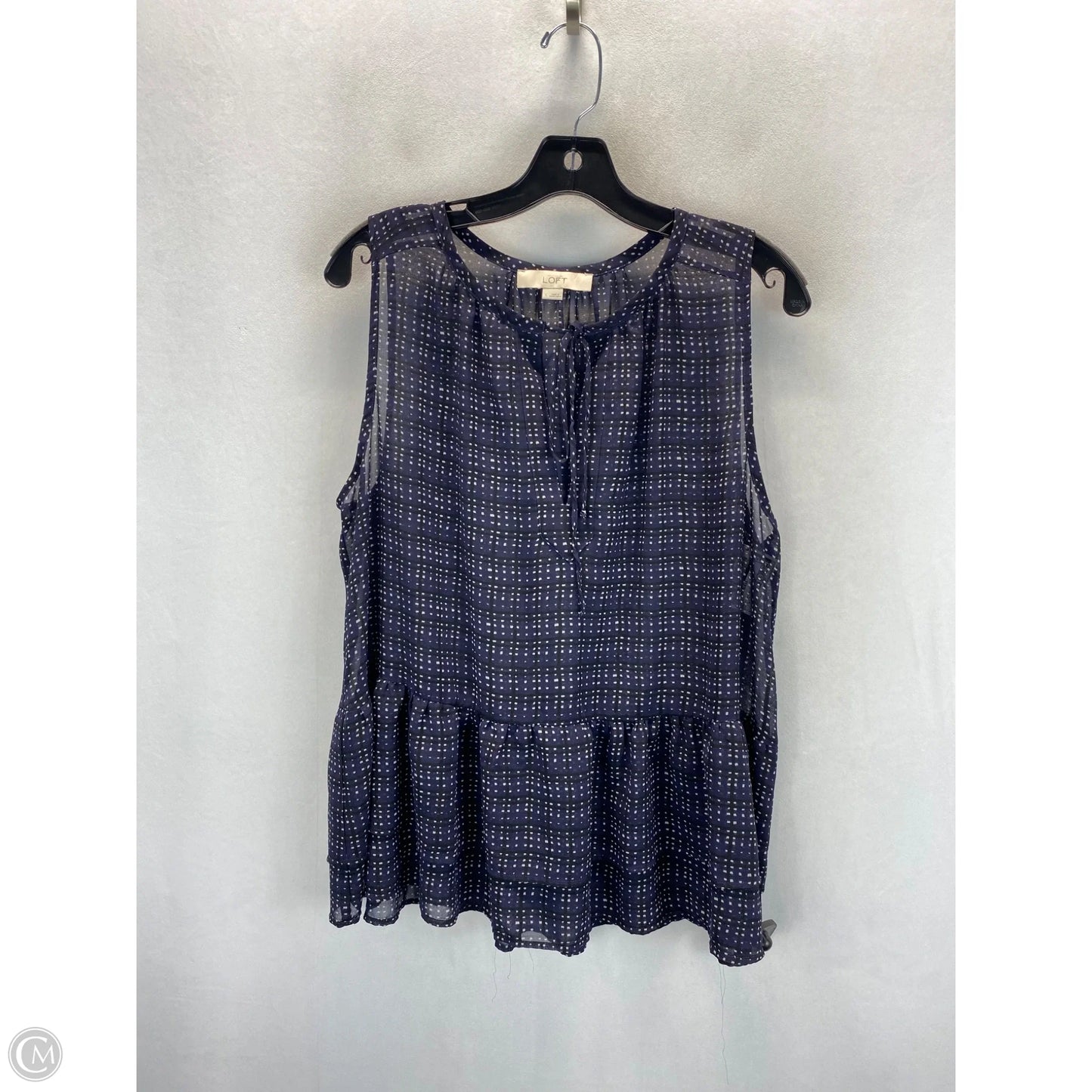 Top Sleeveless By Loft In Blue, Size: L