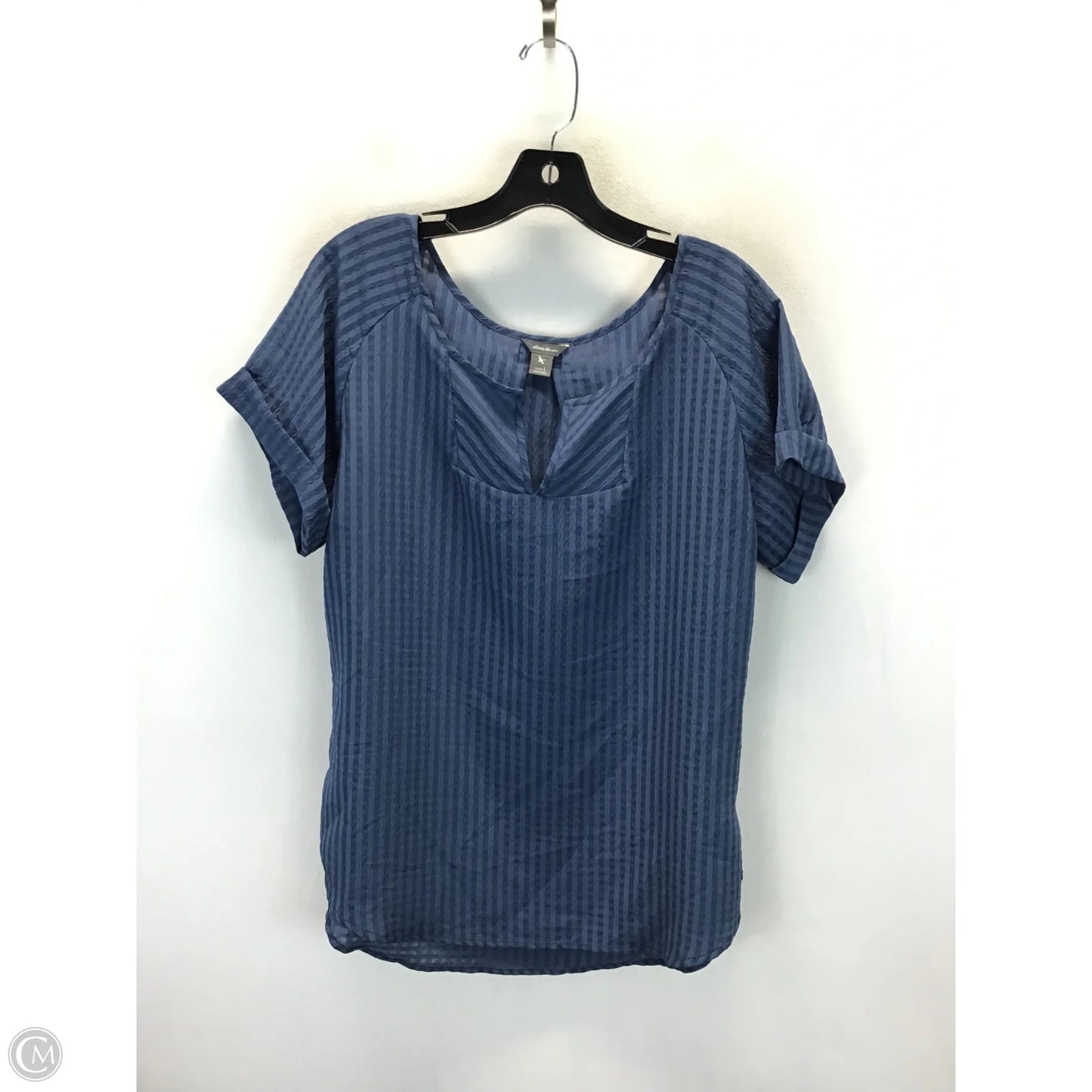Top Short Sleeve By Eddie Bauer In Blue, Size: L
