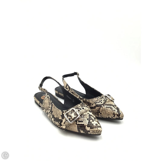 Shoes Flats By Top Moda In Snakeskin Print, Size: 7.5