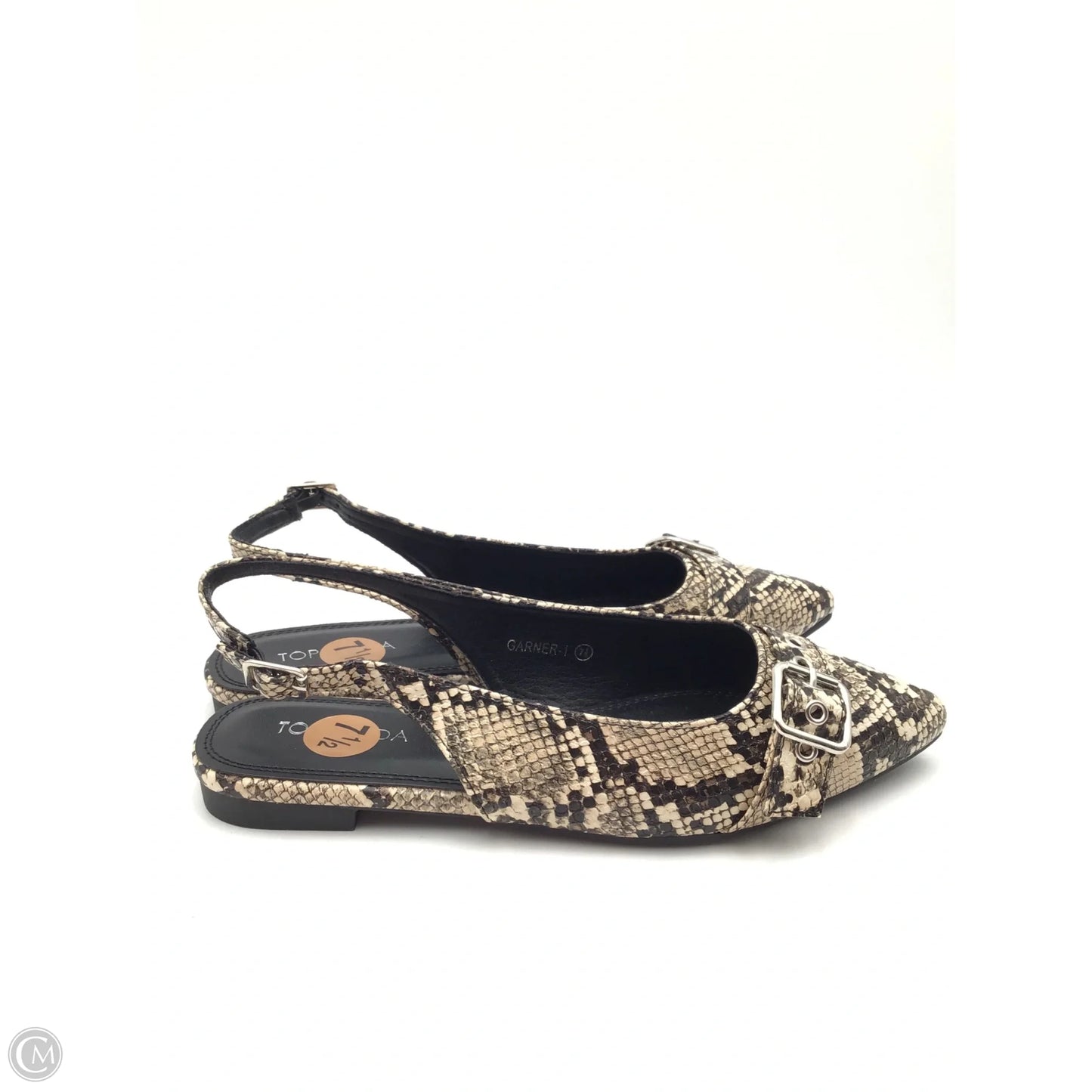 Shoes Flats By Top Moda In Snakeskin Print, Size: 7.5