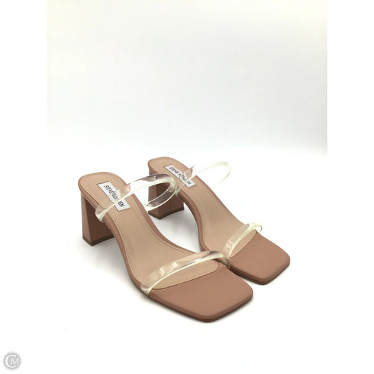 Sandals Heels Block By Steve Madden In Tan, Size: 7.5