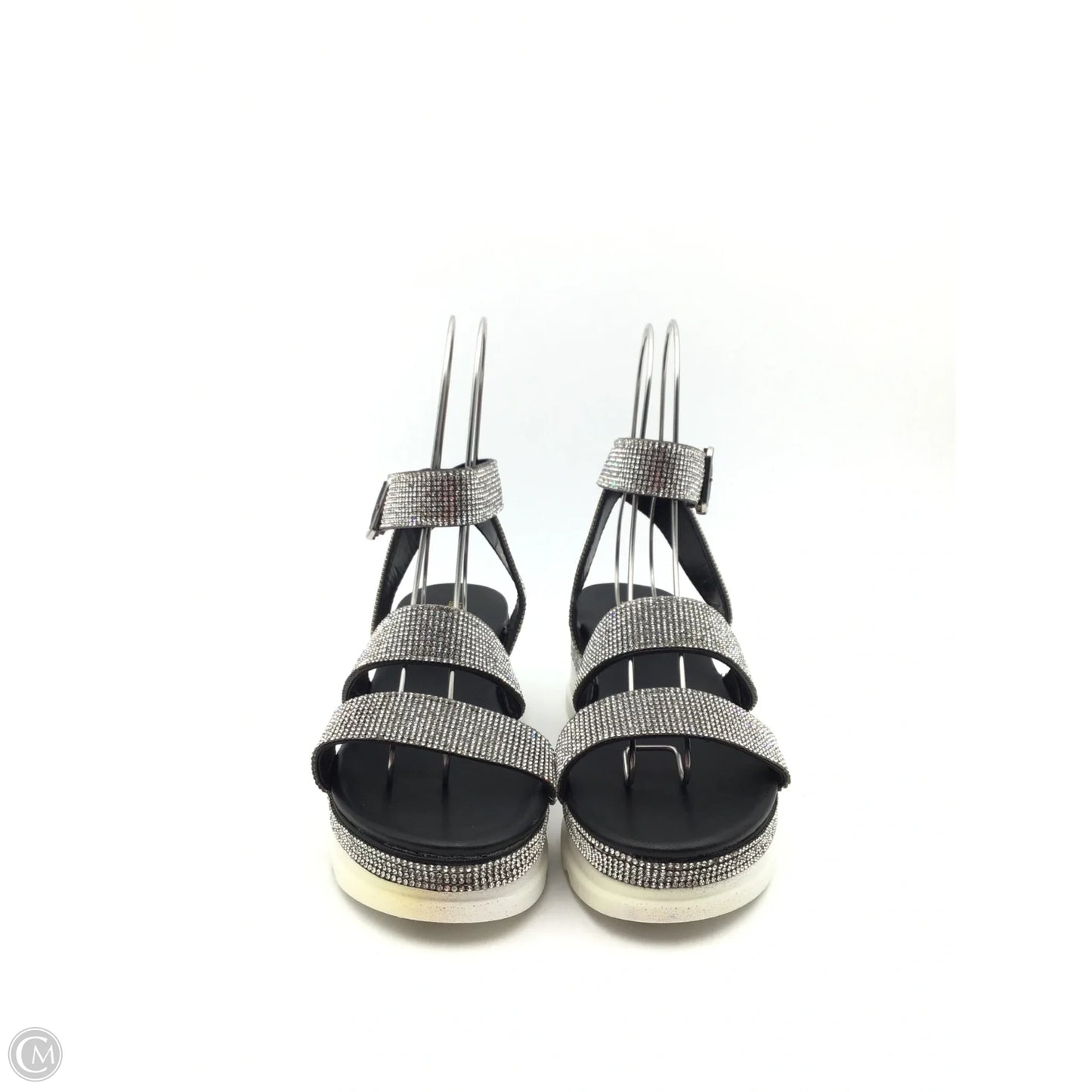 Shoes Heels Platform By Clothes Mentor In Silver & White, Size: 7