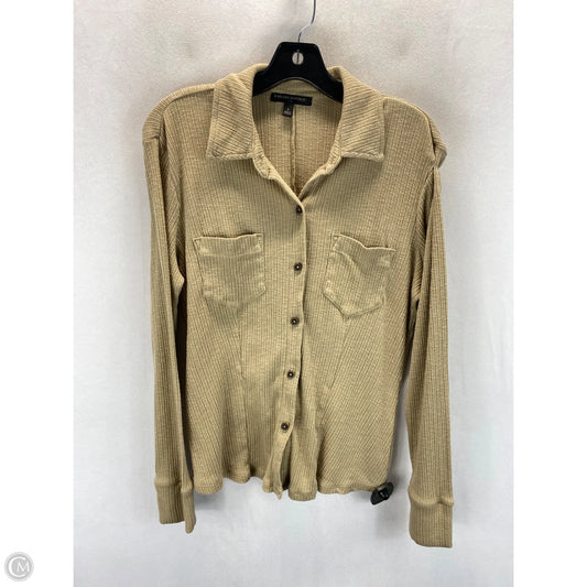 Top Long Sleeve By Banana Republic In Tan, Size: L