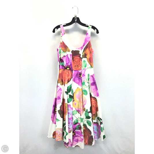 Dress Casual Midi By Calvin Klein In Floral Print, Size: 6