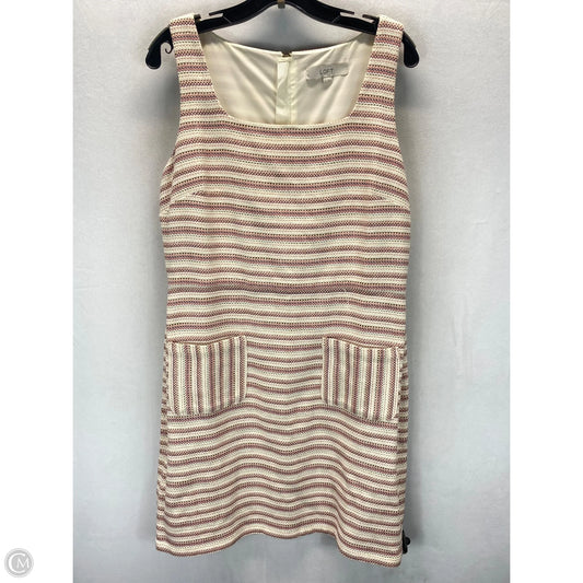 Dress Casual Midi By Loft In Striped Pattern, Size: 12