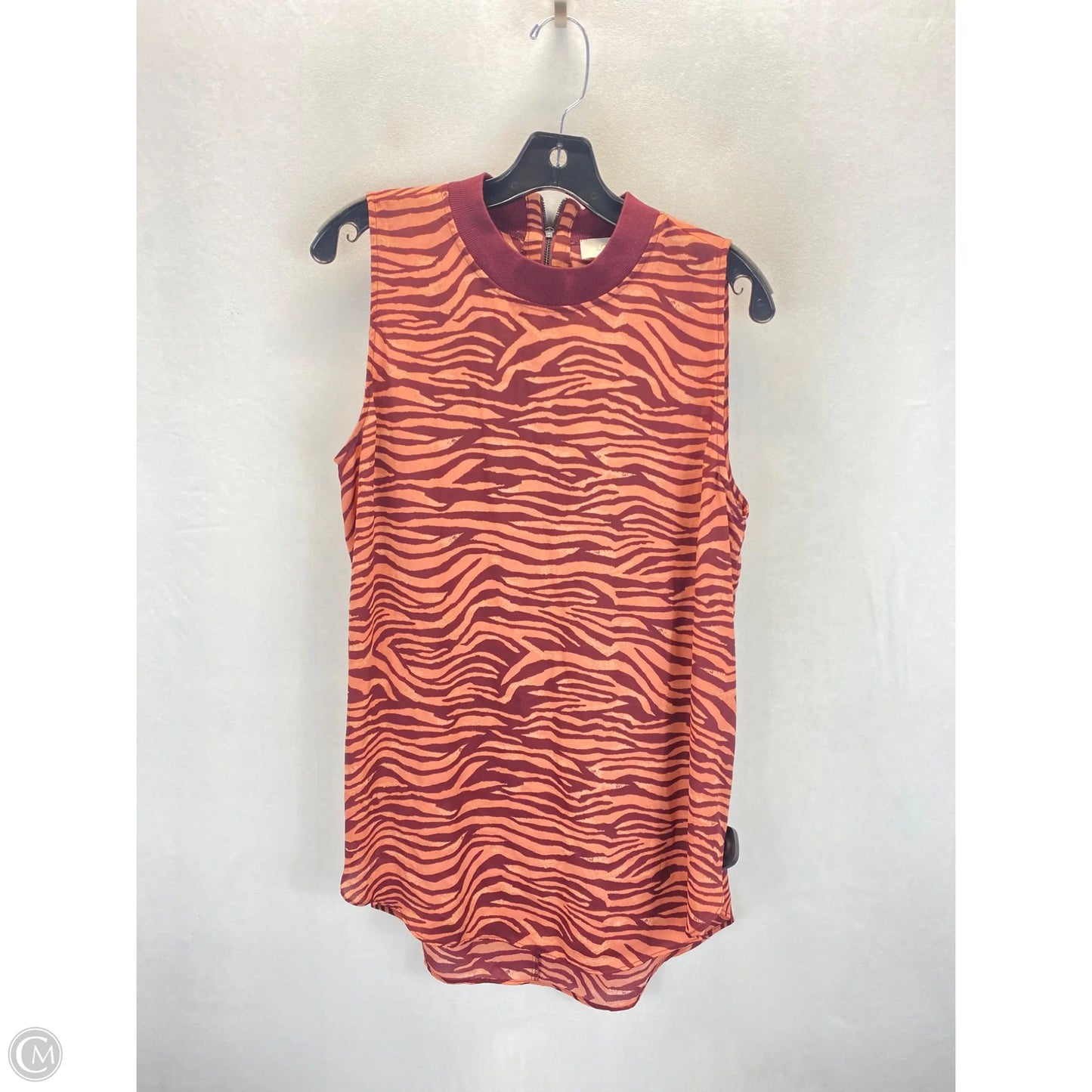 Top Sleeveless By Loft In Zebra Print, Size: L