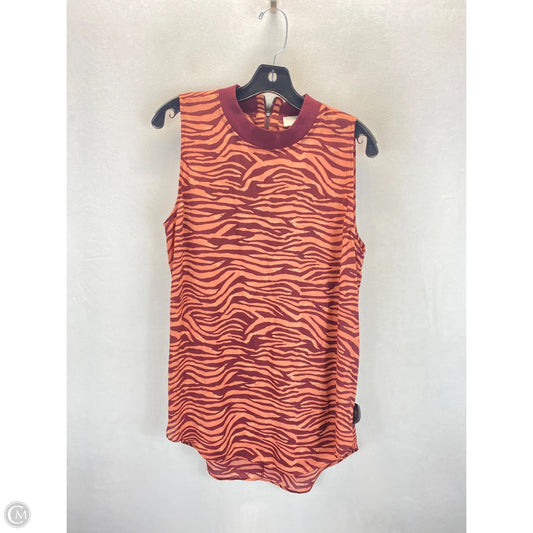 Top Sleeveless By Loft In Zebra Print, Size: L