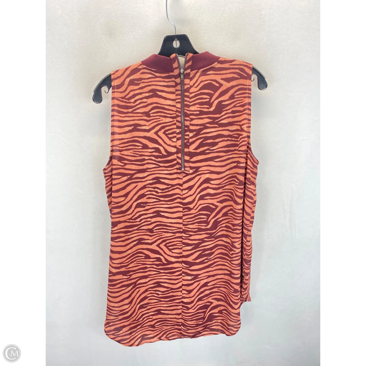Top Sleeveless By Loft In Zebra Print, Size: L