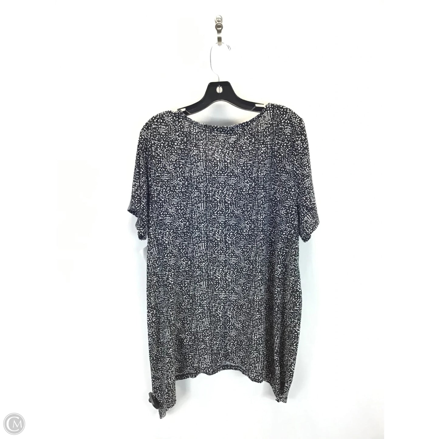 Top Short Sleeve By Croft And Barrow In Black & White, Size: 1x